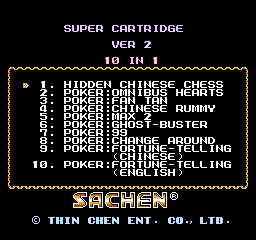 Super Cartridge Ver 2 - 10 in 1 (Asia) (Ja) (Unl) box art